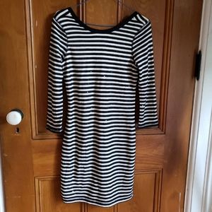 Express black striped dress